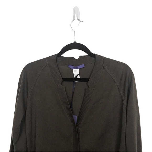 Les Copains Blue Brown 100% Wool Cardigan FLAWED - Picture 3 of 16